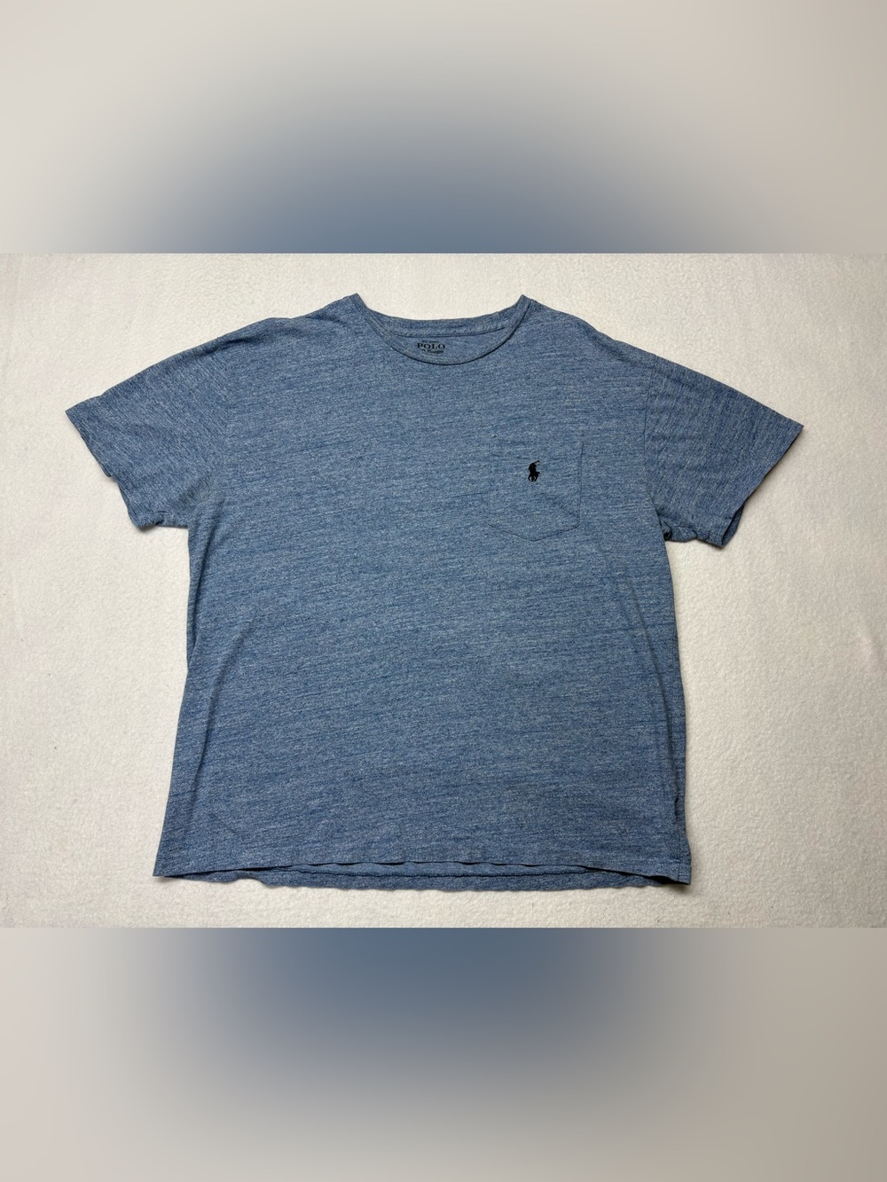 Polo Ralph Lauren T Shirt Mens Size Medium Heather Baby Blue Preppy Flesh Pony